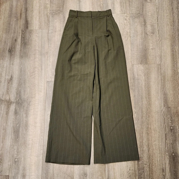 Mango Pinstripe Wide Leg Palazzo Pant - Picture 2 of 6